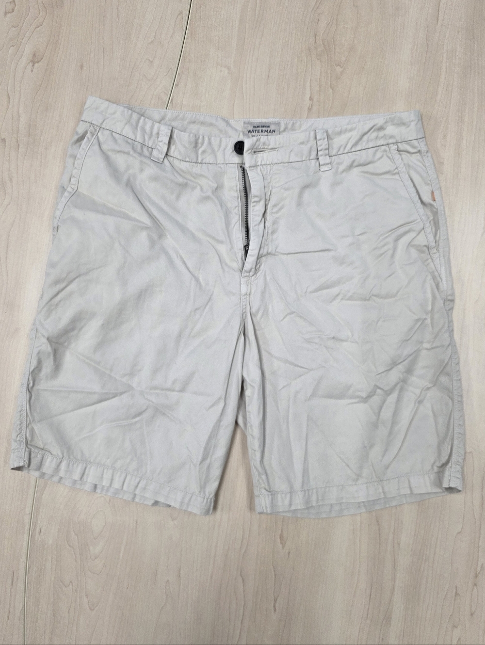 Quiksilver Men's Light Khaki Flat-Front Shorts